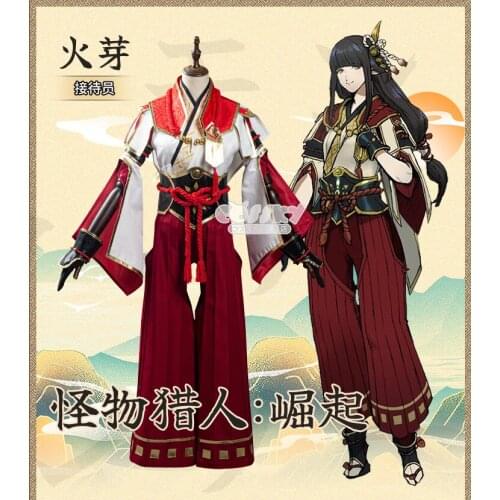 The Monster Hunter cos Monster Hunter Rise Receptionist fire bud cospaly clothing womens costume
