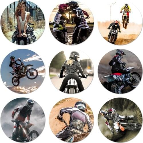 Motocross dirt bikes Icons Pins Badge Decoration Brooches Metal Badges For Backpack Decoration 58mm