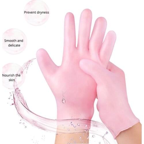 1Pair Reusable SPA Gel Gloves Moisturizing Whitening Exfoliating Smooth Beauty Hand Care Silicone Hand Gloves Cycling gloves