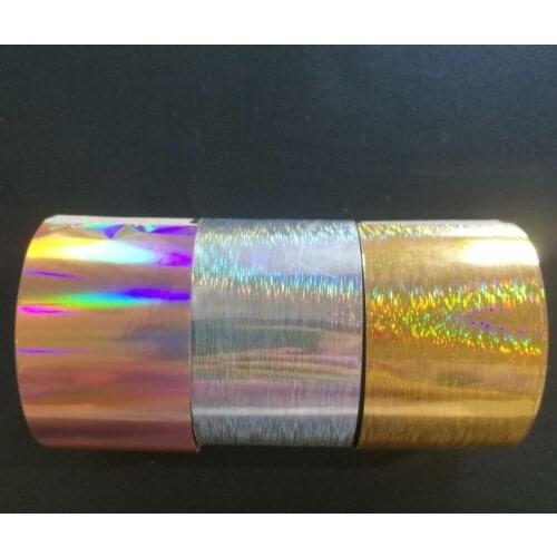 1 Roll 4cm*120M Holographic Gold Silver Rose Gold Nail Foil Starry Transfer Sticker Manicure Nail Art Decal Nail Foil Rolls*3col