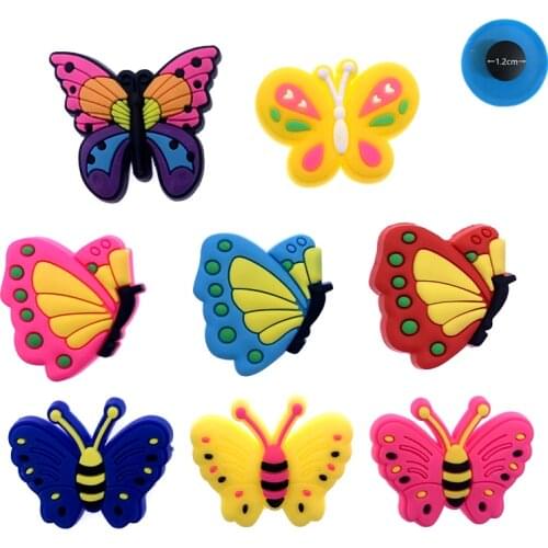 1PCS Animal Butterfly Icon Shoes Charms Cartoon PVC Hole Slipper Decoration For Kids Gifts Girls Wristband Accessoires Buckle