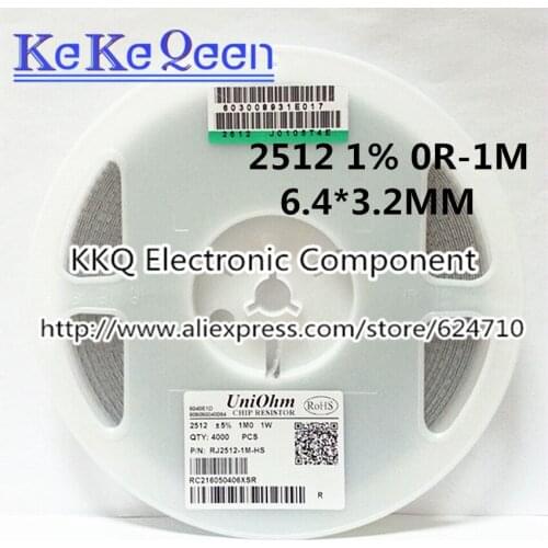 100PCS/LOT 2512 1% F 6432 6.4*3.2 3R 3.3R 3R3 3.6R 3R6 3.9R 3R9 4.3R 4R3 4.7R 4R7 5.1R 5R1 5.6R 5R6 6.2R 6R2 6.8R 6R8 7.5R 7R5