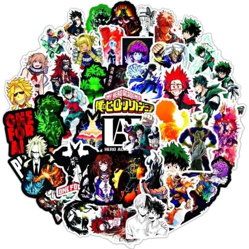 50/100Pcs Anime My Hero Academia Stickers Suitcase Laptop Skateboard Japan Izuku Midoriya Might Boku No Hero Academia Stickers