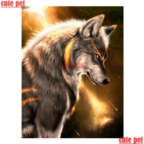 Cute pet 5d diamond painting Animal wolf handmade diy puzzle Full diamant embroidery mosaic CrossStitch home decor gifts artwork