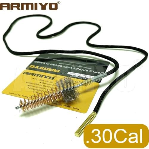 Armiyo .308Cal Gun Cleaning Chamber Bronze Stainless Bristle Brush Rifle Cleaner fit AK Hunting Accessories Thread 8-32