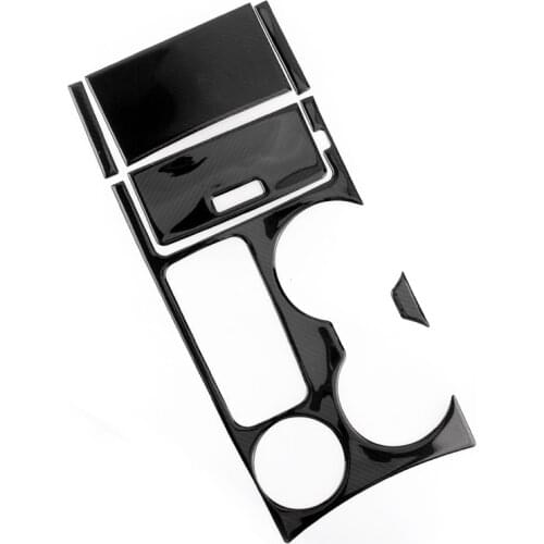 Car Black Carbon Fiber Console Gear Shift Box Panel Cover Trim Fit for Ford Explorer 2013 2014 2015 2016-2019 Left Hand Drive