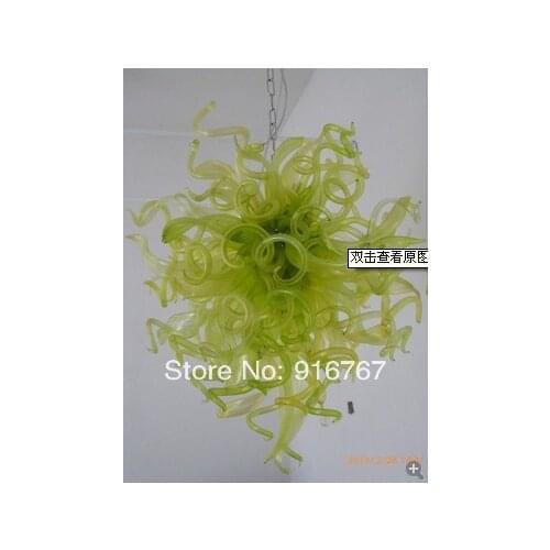 C97-Free Shipping Lime Green Blown Glass Chandelier Modern