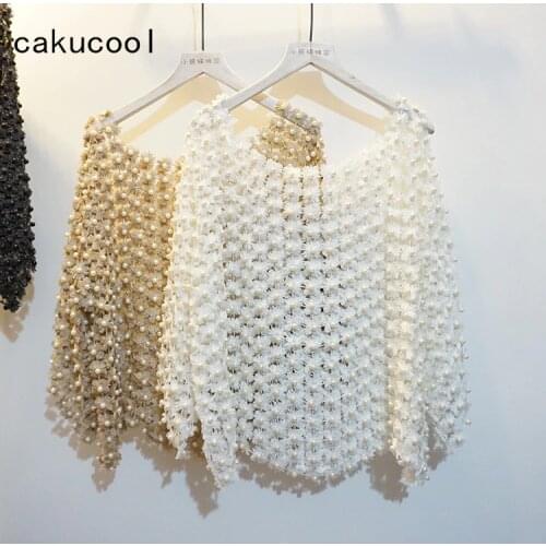 Cakucool Openwork Blouses