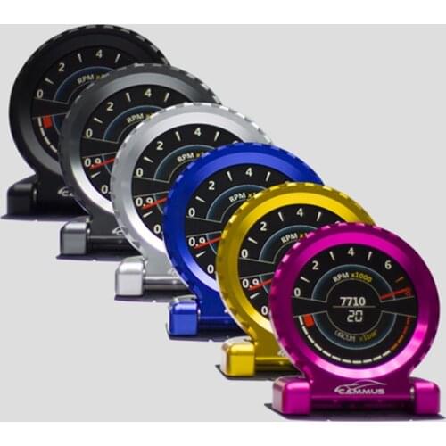Optional 6 Colors i-Round LCD Racing Gauge 13 in 1 P&P OBD RPM Turbo Water air Oil G-Value Speed Fit For All Car