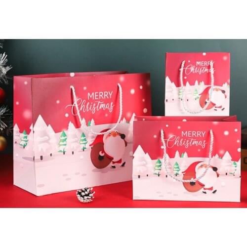 Customized High Quality Assorted Christmas Prints for paper Bags Christmas Goody Bags, Xmas Gift Bags --XP2318