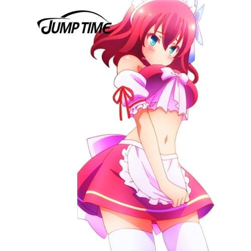 JumpTime 13cm x 7.1cm Creative Car Styling Sexy Sweet Maid Girl Stephanie Dora Render Decal JDM Car Bumper Stickers