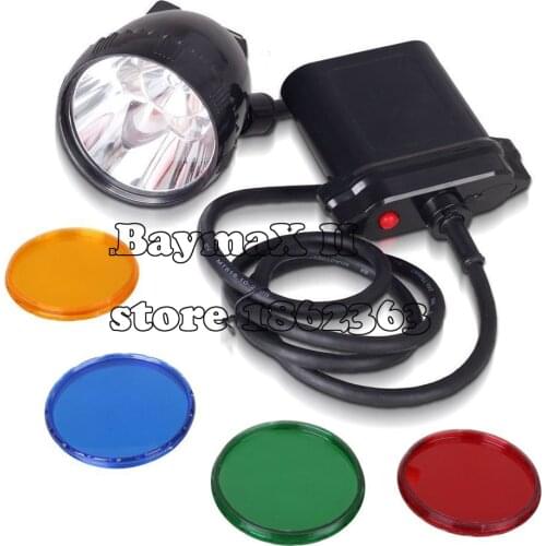 KL11LM 80000LUX CREE 10W XML U2 LED Coyote Hunting Light 11000mAh KL11LM Mining Headlamp Lighting 20Hours With 4 Optical Filters