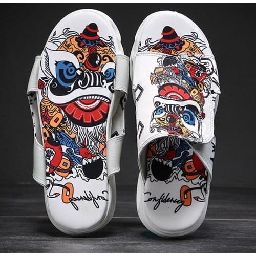 Tide brand summer mens slippers 2021 new trendy flip-flops breathable thick-soled indoor and outdoor wear-resistant sandals