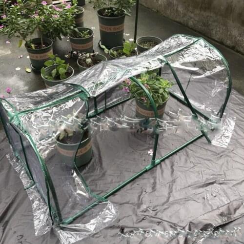 Small tunnel type spray paint steel pipe flower stand, fleshy greenhouse flower house insulation shed canopy