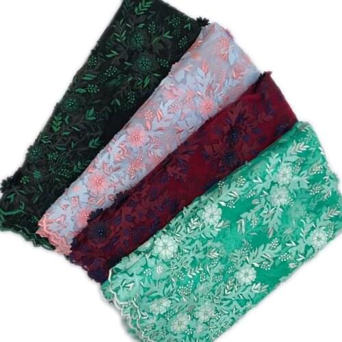 Latest Luxury Handmade beaded embroidery lace fabrics manual nail beads mesh lace fabric for clothing