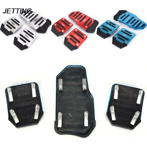 New 3pcs Aluminium Alloy Foot Treadle Cover Pad Car Auto Vehicle Non-slip Pedal Blue Car Accessories