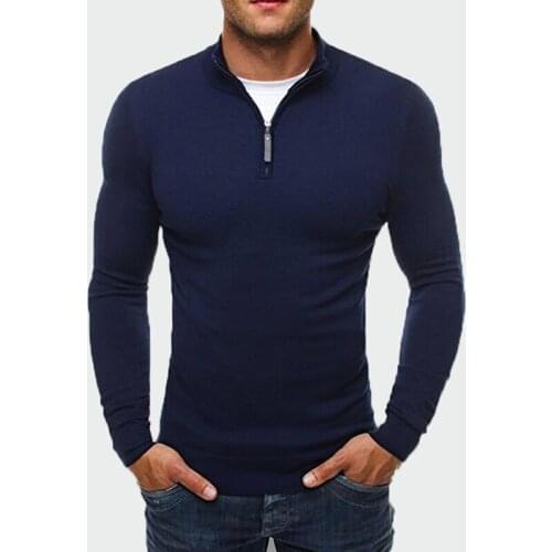 2020 New Men Pullovers Zipper Knitted Sweaters Knitwear Males Casual Fashion Slim Large Size Autumn Solid Color Thick Sweaters