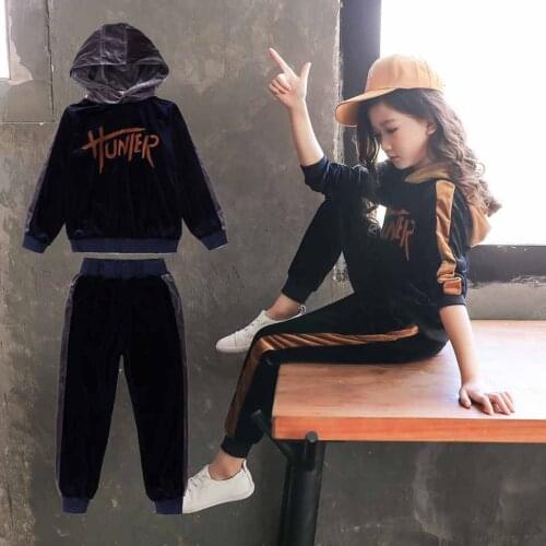 New Spring Autumn Child Casual Kids Sport Suits Hooded Sports Suit For Boys Girls Casual Soft Sets 2 Colors Girls Clothing Set