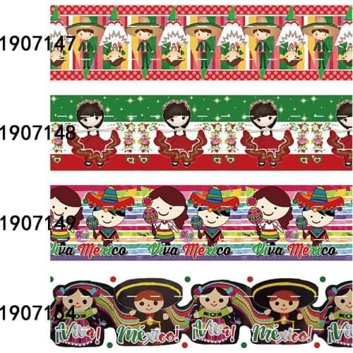 Wholesale price 3" liston 75mm viva mexico design printed ribbons