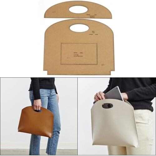 DIY Leather Craft Transparent Acrylic Template Tote Bag Kraft Paper Mold Handmade Handbag Drawing Paper DIY Sewing Stencils