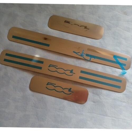 Suitable for FIAT 500L 2014 2015 2016 2017 2018 2019 2020 Four Door Stainless Steel Scuff Plate Door Sill Cover Trim
