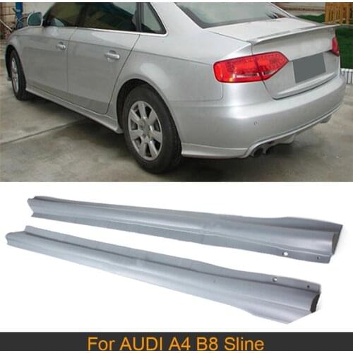 PU Auto Body Aprons Side Skirts for AUDI A4 B8 S-line 2009-2012 2PCS