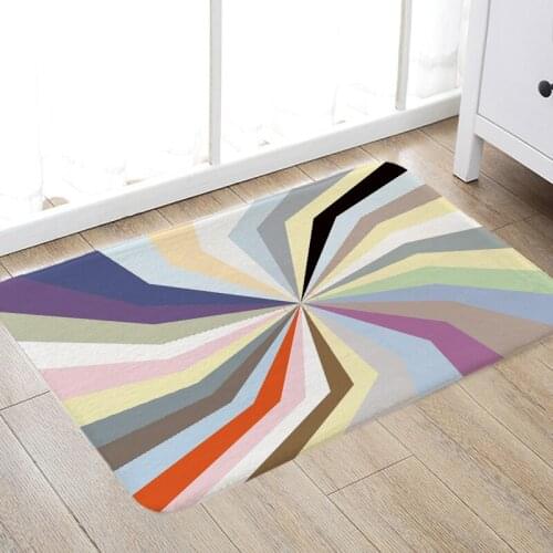 Carpet Doormat Funny Kitchen Entrance Door Mat Anti-slip Floor Rug Bathroom Area Hallway 50x80cm Geometry Design