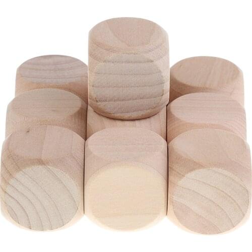 10 30mm D6 Six-sided Empty Wooden Cubes DIY Blank Cubes for Children for Handicrafts