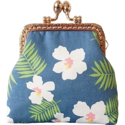 Luxury Women Bags Printing Wallets Girl Clutch Purse Female Billfold Handmade Art White Flower