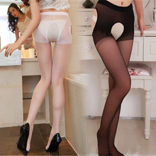 Sexy open crotch Stocking Fashion Women transparent Pantyhose office lady crotchless Tights beautiful legs Lots