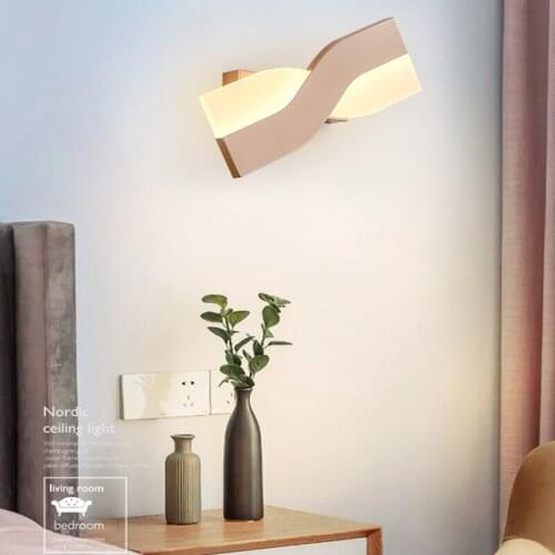 Modern minimalist LED wall light 6W for living room bedroom Nordic rotatable led wall light background aisle lighting decoration