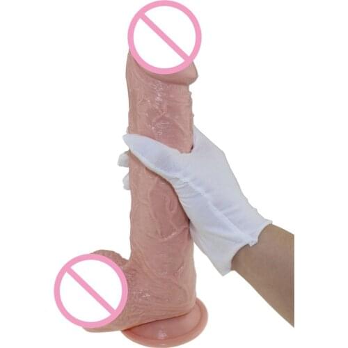 Super Huge Dildo Suction Cup Realistic Glans Long Penis Adult Toys For Couples Sex Clearance Insert Vagina Or Anal Plug (30cm)
