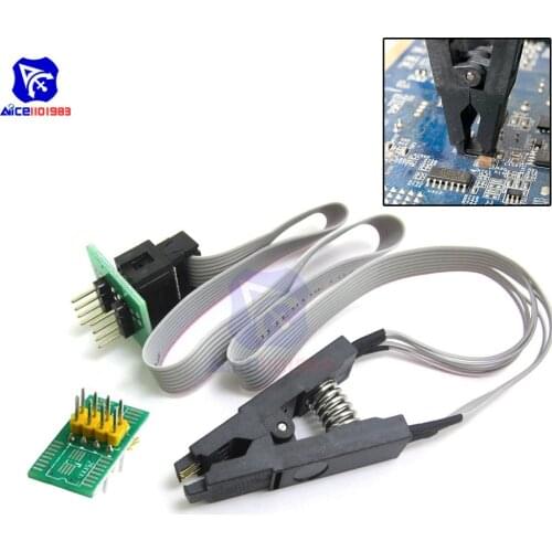 Diymore SOIC8 SOP8 Test Flash Chips IC Socket Adapter BIOS/24/25/93 for EEPROM 93CXX/25CXX/24CXX in-circuit Programmer