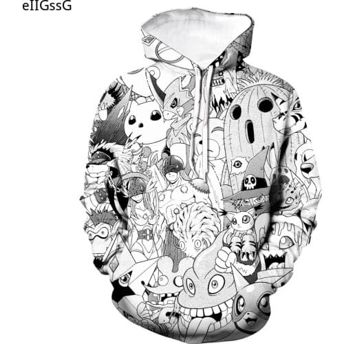 Digimon Adventure 3D Printed Hoodies Anime Men Women Casual Hooded Sweatshirt Digital Monsters Cosplay Pullover Hoodie Tops Male