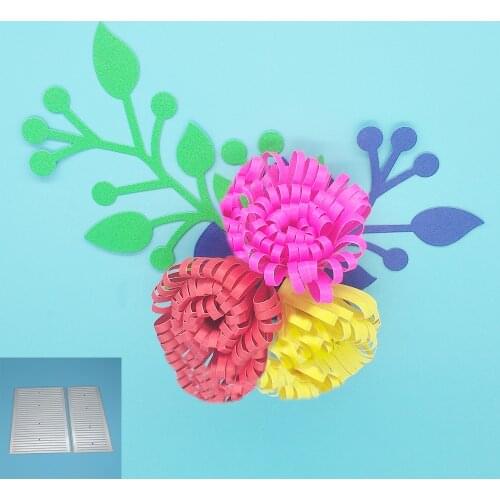 Troqueles artesanales de flores a rayas 3D, plantilla de corte de Metal para álbum para recortes de fotos, papel decorativo para