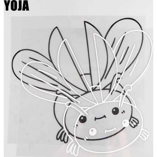 YOJA 24×22.8CM Vinyl Coccinella Septempunctata Cartoon Animals Car Stickers Decal Black/Silv0er 19C-0048
