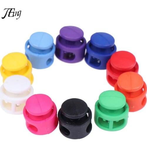10pcs Assorted Colors Cord Lock Stopper Buckles ClampKids Toys Craft Toggle Clip Paracord Shoelace Bag Sewing Accessories