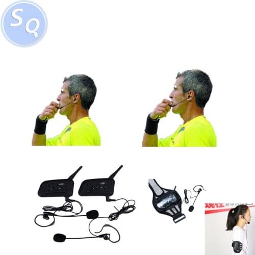 2 Referees Talk same time Football Referee Coach Headset Judger Arbitration Walkie Talkie Earphone for football referee