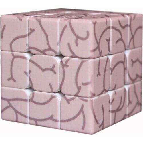 3x3x3 Speed Brain Structure Magic Cube Twist Puzzle Creative Educational IQ Game Toy Fancy Cubic Brain Teaser Ultra-Smooth 56mm