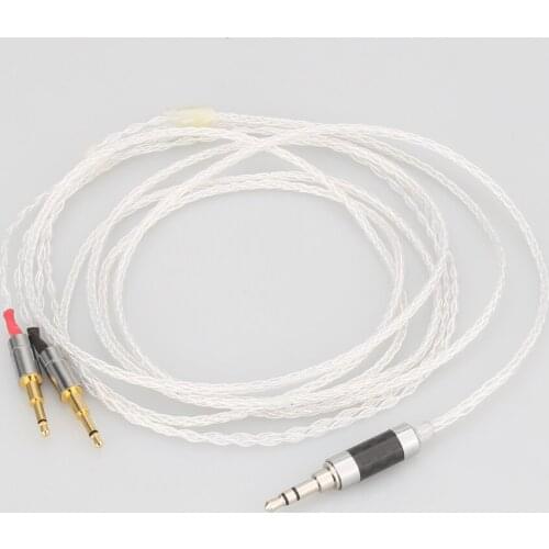 Audiocrast 3.5mm 8core Silver Plated Headphone Upgrade Cable for HE1000 HE400S HE560 Oppo PM-1 PM-2