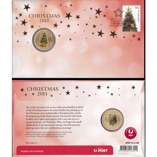 Australia $ 1 Christmas Genuine Original Coins 100% Real Issuing Collection Coins Unc with Album 2011