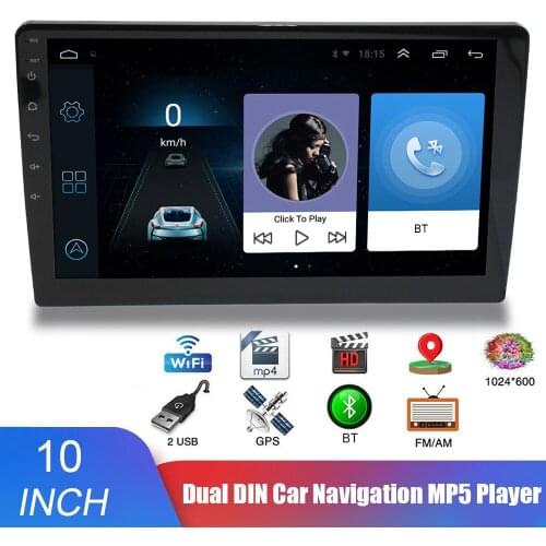 10 Inch 2 Din Auto Multimedia Player Car Stereo Radio Android 9.1 GPS Wifi BT 4.0 2.5D Touch Screen MP5 Player With Rear Camera