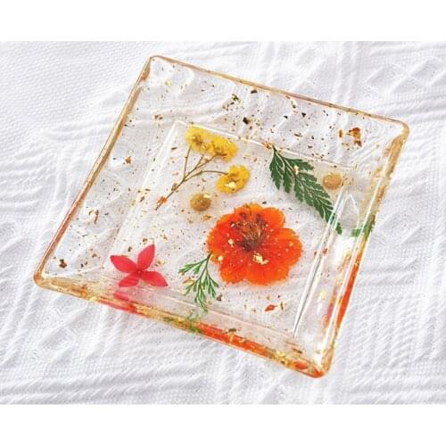 Dish Mold Silicone Jewelry Tray Molds Dish Container Epoxy Resin Mold Craft Tool Q0KE
