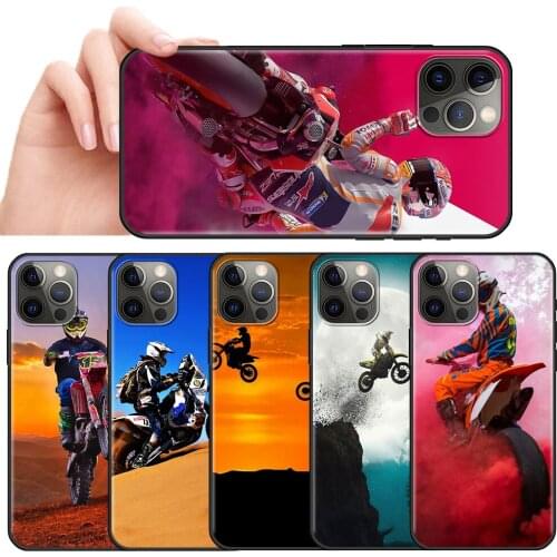 Moto Cross Motorcycle Sports Mobile Phone Case For Apple iPhone 11 7 XR 12 Pro Max X 8 6 6S Plus 11Pro 12 Mini XS 5 Bag Cover
