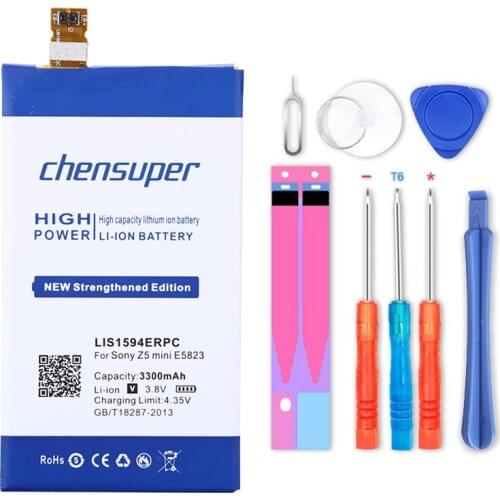 Chensuper 3300mAh LIS1594ERPC High Capacity Battery For Sony Xperia Z5mini Z5 compact Z5 Mini E5823 E5803 Mobile Phone Battery