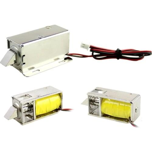 DC12V 0.8A Metal Electric Magnetic Lock Solenoid Door Storage Cabinet Bolt Drawer File Electronic Lock Access Control Accessorie