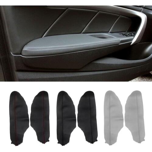 For Honda Accord 8th Gen Coupe 2008 2009 2010 2011 2012 2pcs Microfiber Leather Car Front Door Handle Armrest Panel Cover Trim