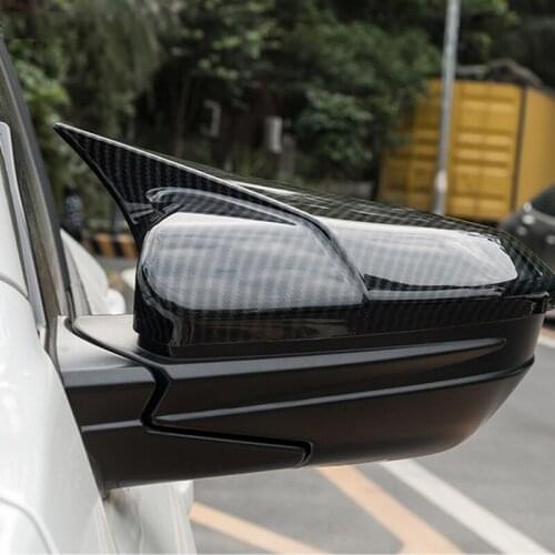 For Honda Civic Car Side Horns Mirror Caps Cover Rear View Rearview Side Glass Mirror Cover Trim Frame Sedan Hatchback 2016-2021