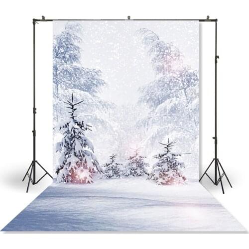 HUAYI Photography Backdrop Christmas Winter Snowy Forest Photo Booth Background Newborns Child Studio Holiday Party Drop XT-4910
