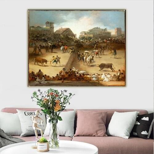 Citon Francisco Goya《Bullfight in a Divided Ring》Canvas Art Oil Painting Artwork Picture Wall Background Decor Home Decoration
